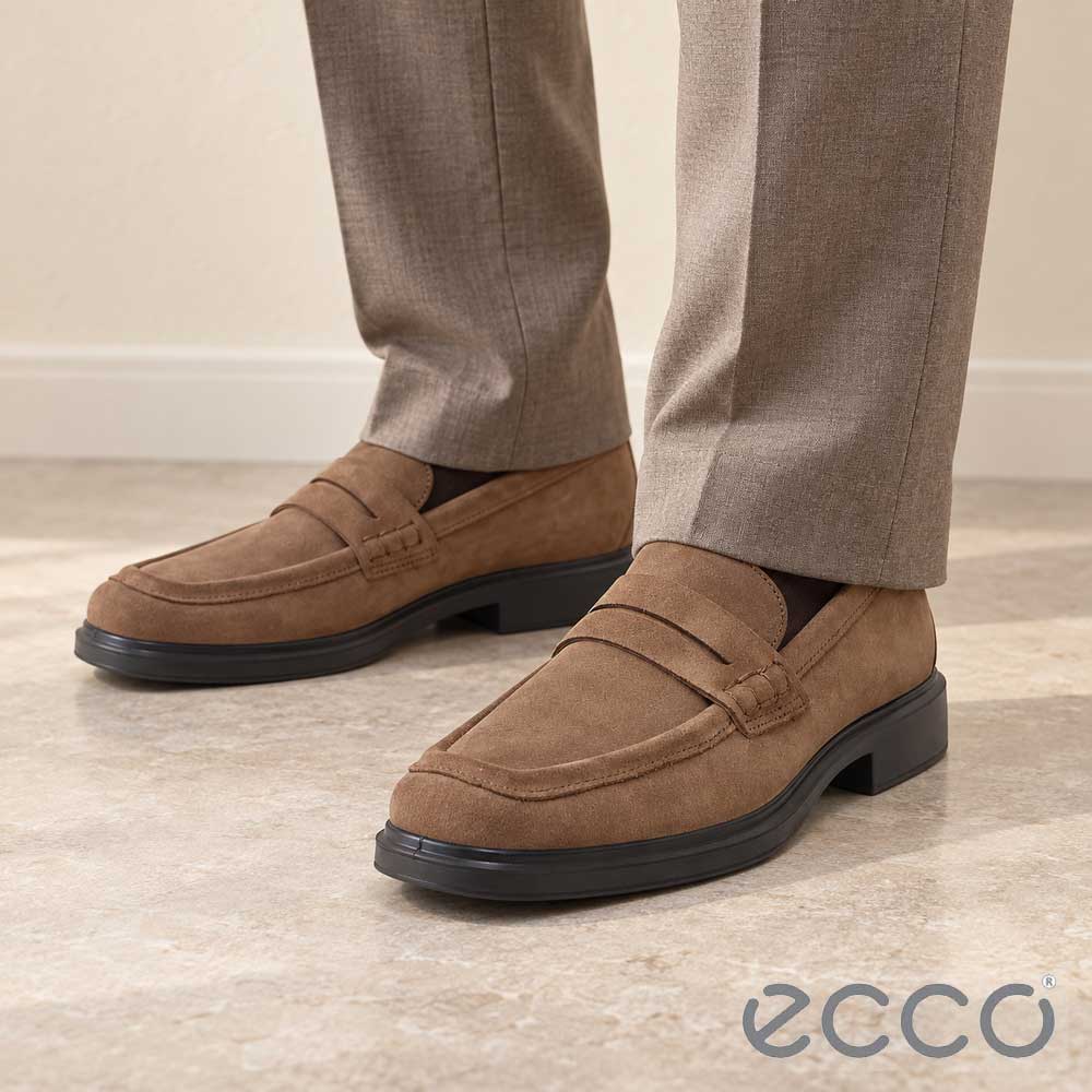 エコーECCOHELSINKI2MEN'SPENNYLOAFER50035405482ブラウンスエード（メンズ）上質レザーのビジネスシューズローファースリッポンスクエアトゥ「靴」