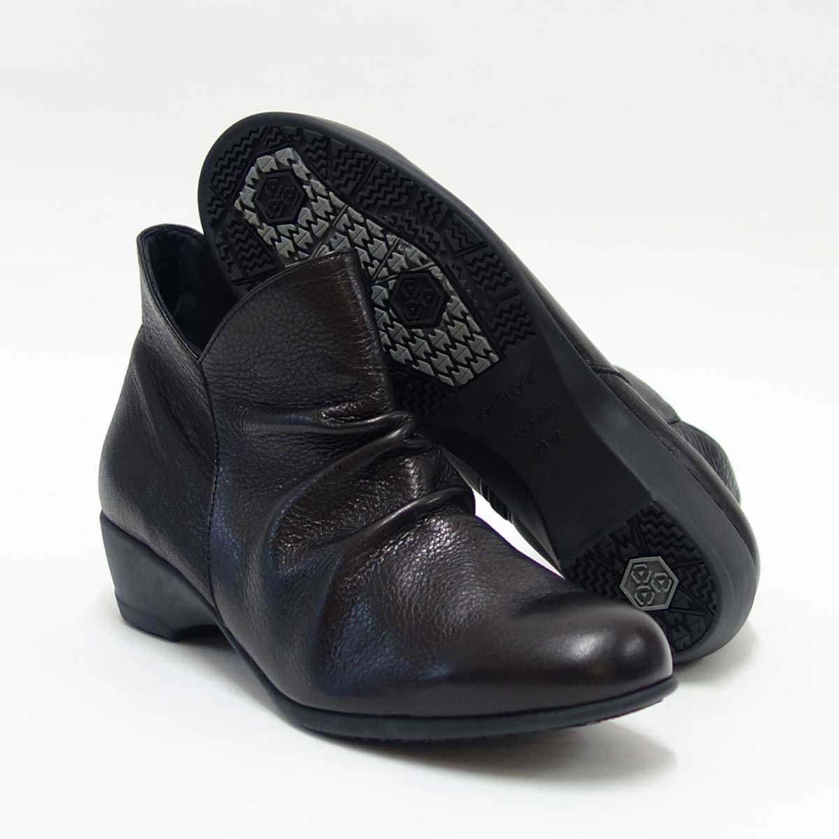 【SALE 20%OFF】 フィズリーン FIZZ REEN 505 ブラック（日本製） ソフトレザーの快適アンクルブーツ 「靴」