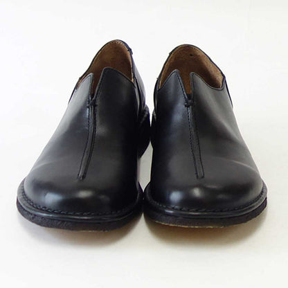 SAYA（サヤ） 50811 ブラック 天然皮革 プラット製法シューズ フラットクレープソール 丸トゥ「靴」