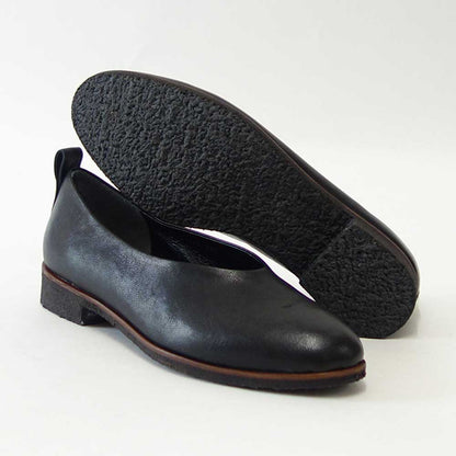 SAYA（サヤ） 51003 ブラック 天然皮革 フラットパンプス カッターシューズ シープスキン 外反母趾対応 おしゃれ 快適 日本製 靴職人 ハンドメイド 通勤 仕事履き 「靴」