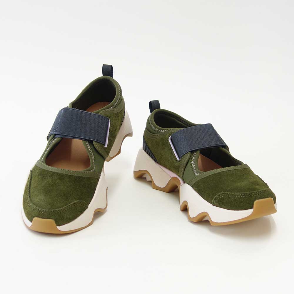 ソレルSORELNL5107（レディース）キネティックインパクト2メリージェーン：UtilityGreenGum(355)スエード&ストレッチスリッポンシューズ「靴」