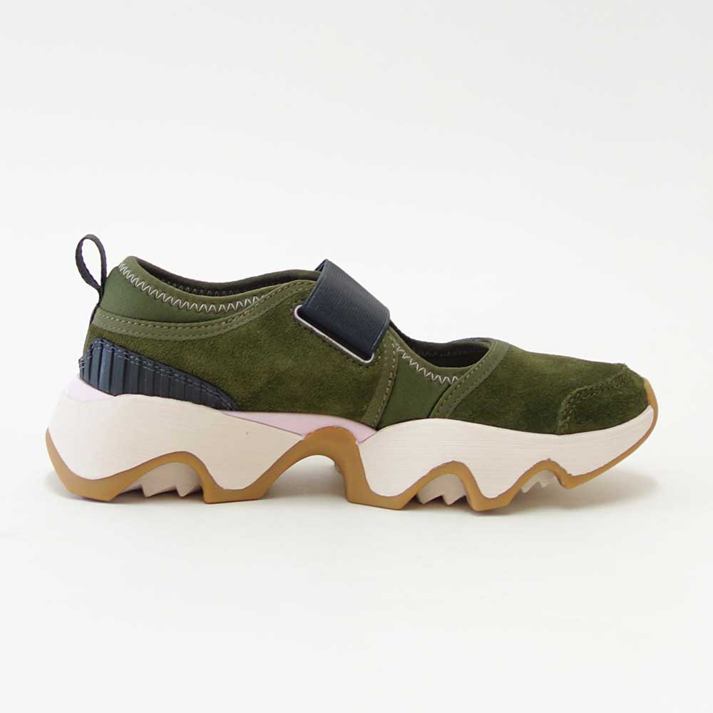 ソレルSORELNL5107（レディース）キネティックインパクト2メリージェーン：UtilityGreenGum(355)スエード&ストレッチスリッポンシューズ「靴」