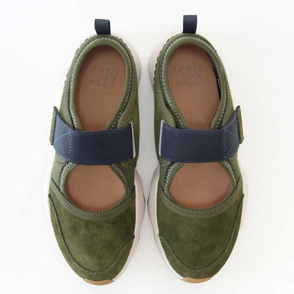 ソレルSORELNL5107（レディース）キネティックインパクト2メリージェーン：UtilityGreenGum(355)スエード&ストレッチスリッポンシューズ「靴」