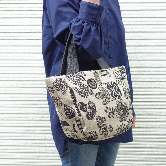 SOARSOLEソアソウルCanele（カヌレ）5139140カラー：ボタニカル（THBLK）あおりポケットタウントートバッグゴブラン織り（日本製）ベルギー製生地