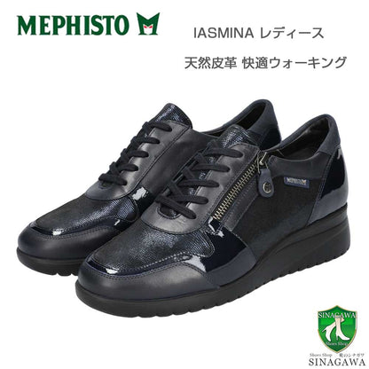 メフィストMEPHISTOIASMINA（イアスミナ）ネイビー5143216天然皮革スニーカーレースアップウォーキングシューズ（レディース）「靴」正規品快適靴旅行