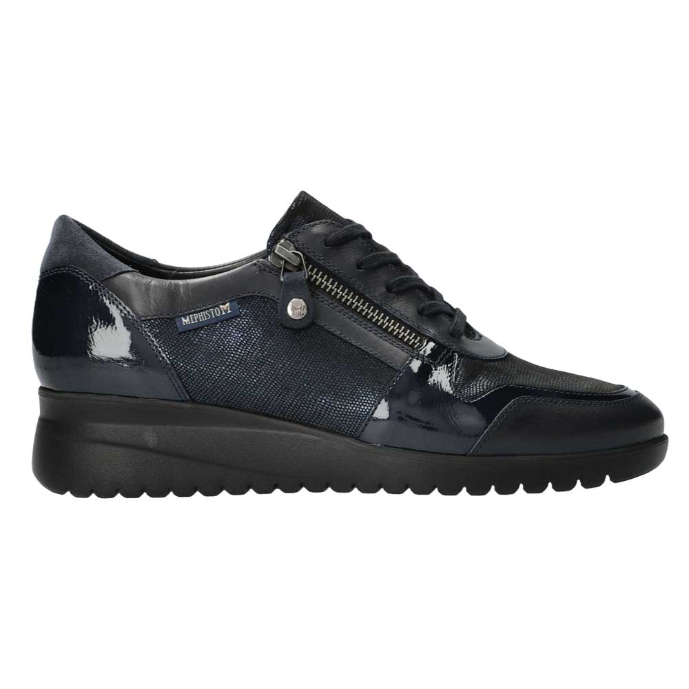 メフィスト MEPHISTO IASMINA（イアスミナ）ネイビー 5143216   天然皮革 スニーカー レースアップ ウォーキングシューズ （レディース） 「靴」 正規品 快適靴 旅行