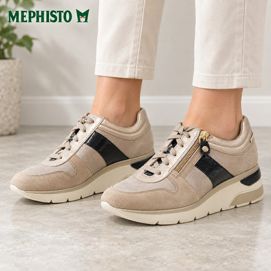 メフィストMEPHISTOELISIA（エリシア）トープ5145957天然皮革スニーカーレースアップウォーキングシューズ（レディース）「靴」正規品快適靴旅行