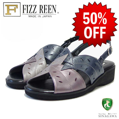 【SALE 50%OFF】 フィズリーン FIZZ REEN 5152 ネイビー EEEE幅のコンフォートサンダル フラット バックッストラップ 「靴」