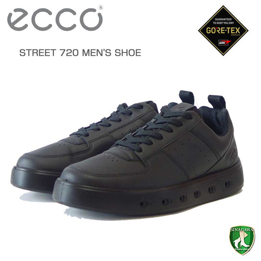 エコー ECCO STREET 720 MEN'S SHOE ブラック 520814 01001（メンズ）ゴアテックス内蔵 天然皮革 ウォーキング シューズ  コンフォート レザースニーカー 旅行 「靴」