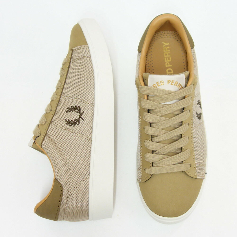 FRED PERRY フレッドペリー  B 5308 363（ユニセックス）SPENCER MESH / NUBUCK （スペンサー メッシュ／ヌバック） カラー：Warm Stone 天然皮革のローカットスニーカー  「靴」