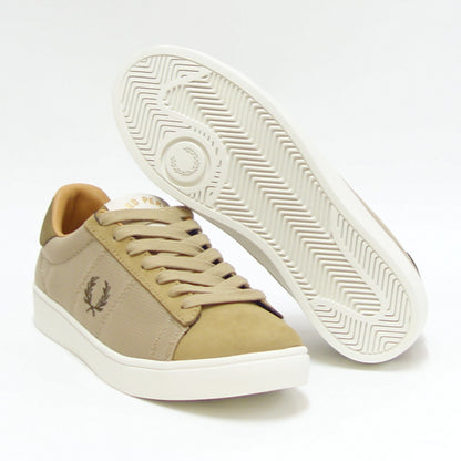 FRED PERRY フレッドペリー  B 5308 363（ユニセックス）SPENCER MESH / NUBUCK （スペンサー メッシュ／ヌバック） カラー：Warm Stone 天然皮革のローカットスニーカー  「靴」