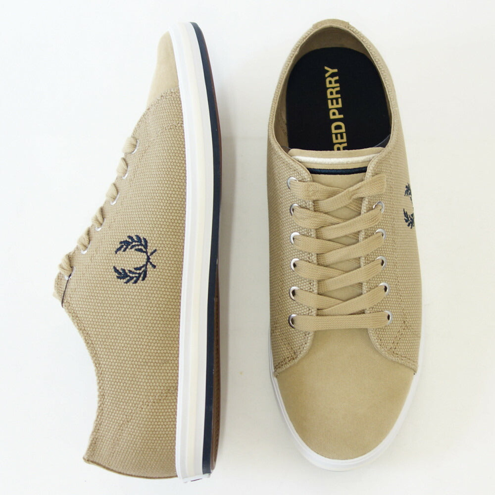 FRED PERRY フレッドペリー  B5315 363（ユニセックス）KINGSTON HEAVY CANVAS / SUEDE カラー：Warm Stone  天然皮革 ローカットスニーカー テニスシューズ  「靴」