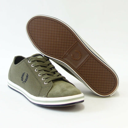 FRED PERRY フレッドペリー  B5315 Q55（ユニセックス）KINGSTON HEAVY CANVAS / SUEDE カラー：UNIFOME GREEN  天然皮革 ローカットスニーカー テニスシューズ  「靴」