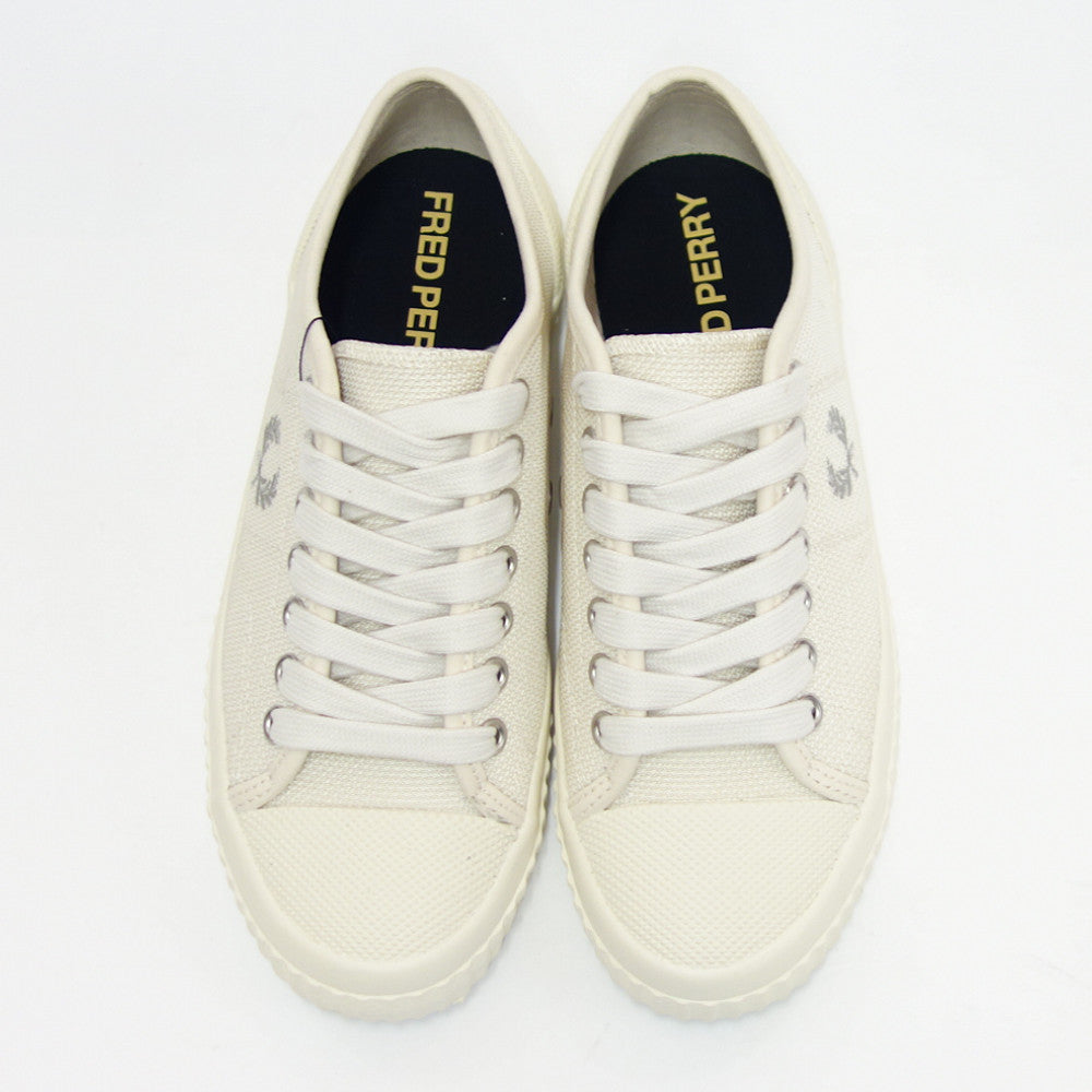 FRED PERRY フレッドペリー  B5322 560（ユニセックス）HUGHES LOW TEXTURD POLY カラー：ECRU  人工繊維 ローカットスニーカー テニスシューズ  「靴」