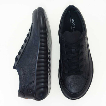 エコーECCOSOFTZEROM53777451052ブラック防水LACEUPLEAMEN'SSNEAKER（メンズ）快適な履き心地のレザースニーカーレースアップウォーキングシューズ旅行「靴」