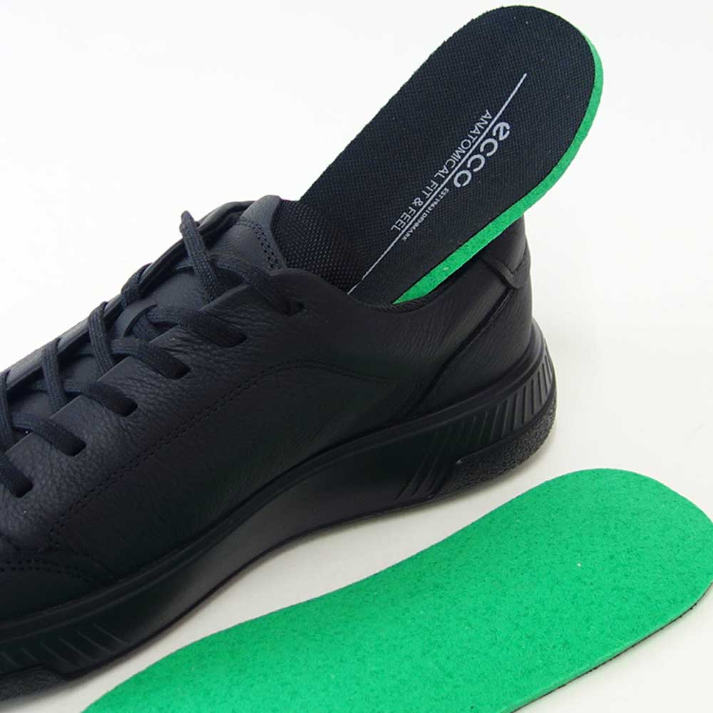 エコーECCOMOVEMSNEAKER55160401001ブラック（メンズ）快適な履き心地のレザースニーカーレースアップウォーキングシューズ旅行「靴」