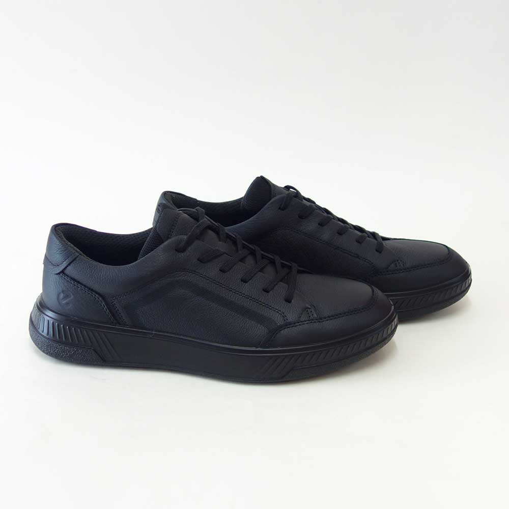 エコーECCOMOVEMSNEAKER55160401001ブラック（メンズ）快適な履き心地のレザースニーカーレースアップウォーキングシューズ旅行「靴」