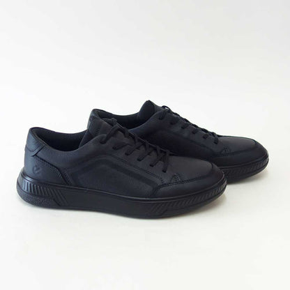 エコーECCOMOVEMSNEAKER55160401001ブラック（メンズ）快適な履き心地のレザースニーカーレースアップウォーキングシューズ旅行「靴」