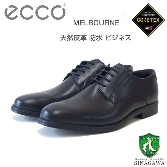 エコーECCOMELBOURNEMENSGORETEXSHOES62193401001ブラック（メンズ）ゴアテックス防水天然皮革ビジネスシューズレースアッププレーントゥ「靴」