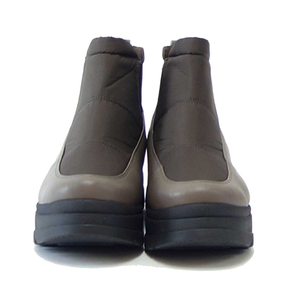 【SALE 30%OFF】 フィズリーン FIZZ REEN 6389 ブラウン（日本製）撥水加工 天然皮革＆人工繊維素材のEEEE ショートブーツ 厚底ソール 軽量 サイドゴア「靴」