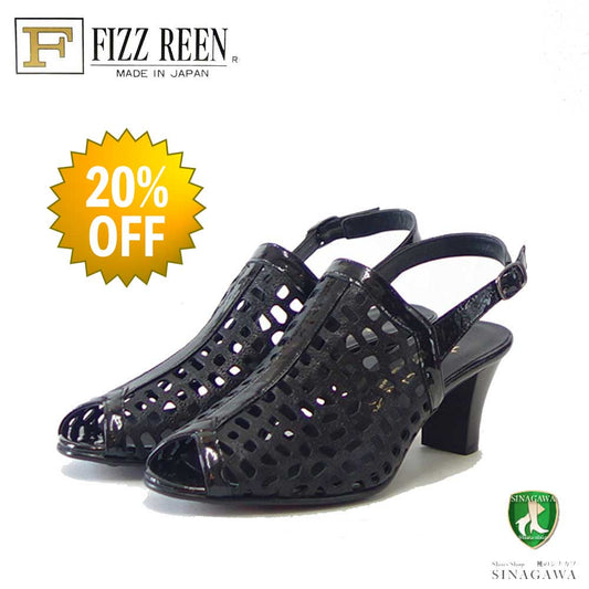 【SALE 20%OFF】 フィズリーン FIZZ REEN 6463 ブラック EEE幅のコンフォートサンダル レザー バックストラップシューズ 「靴」