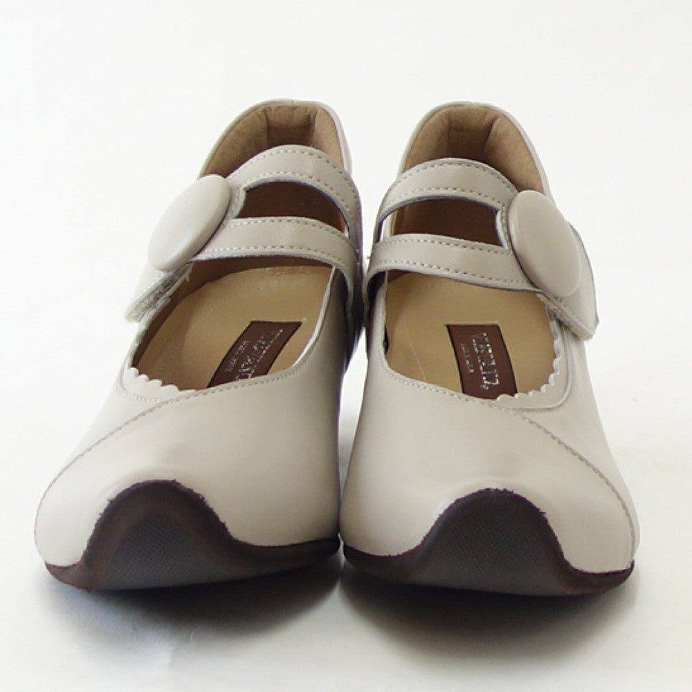 VIGEVANO ビジェバノ 7002 グレージュ（日本製）ゆったりEEEE ストラップパンプス「靴」