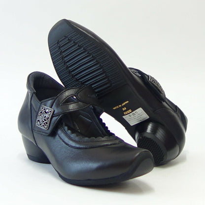 VIGEVANO ビジェバノ 7026 ブラック（日本製）ゆったりEEEE ストラップパンプス コンフォートシューズ 展開サイズ 23cm 24cm 25cm「靴」