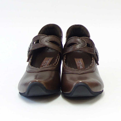 VIGEVANO ビジェバノ 7026 ダークブラウン（日本製）ゆったりEEEE ストラップパンプス コンフォートシューズ「靴」