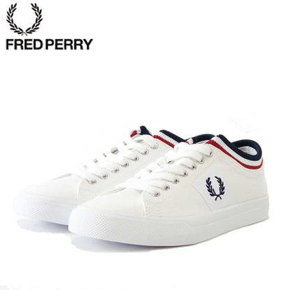 FRED PERRY フレッドペリー B7106（ユニセックス）Underspin Tipped Cuff Twill  カラー：ホワイト／ネイビー（100A）   「靴」