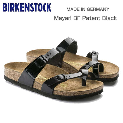 BIRKENSTOCKビルケンシュトックMAYARI（マヤリ）パテントブラック71091（レギュラーフィット幅広）レディースサンダルミュールクロッグコンフォートドイツ製「正規品」「靴」