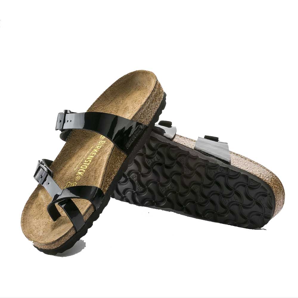 BIRKENSTOCKビルケンシュトックMAYARI（マヤリ）パテントブラック71091（レギュラーフィット幅広）レディースサンダルミュールクロッグコンフォートドイツ製「正規品」「靴」