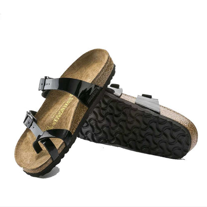BIRKENSTOCKビルケンシュトックMAYARI（マヤリ）パテントブラック71091（レギュラーフィット幅広）レディースサンダルミュールクロッグコンフォートドイツ製「正規品」「靴」