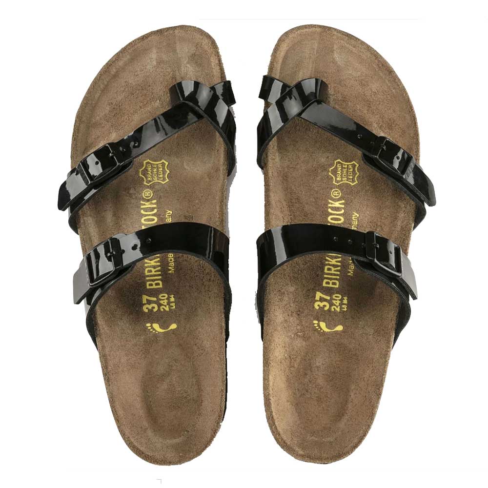 BIRKENSTOCKビルケンシュトックMAYARI（マヤリ）パテントブラック71091（レギュラーフィット幅広）レディースサンダルミュールクロッグコンフォートドイツ製「正規品」「靴」