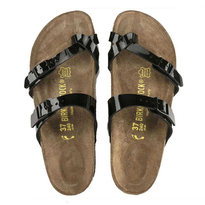 BIRKENSTOCKビルケンシュトックMAYARI（マヤリ）パテントブラック71091（レギュラーフィット幅広）レディースサンダルミュールクロッグコンフォートドイツ製「正規品」「靴」