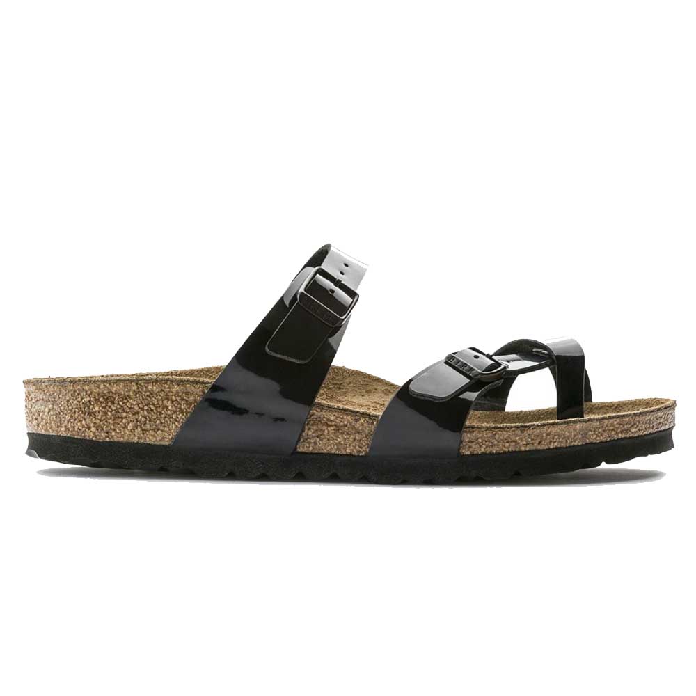 BIRKENSTOCKビルケンシュトックMAYARI（マヤリ）パテントブラック71091（レギュラーフィット幅広）レディースサンダルミュールクロッグコンフォートドイツ製「正規品」「靴」