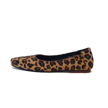 ユーコ イマニシ yuko imanishi +   711073 ASAHI ベージュ ファー スクエアトゥ カッター フラット スリッポンシューズ 「靴」