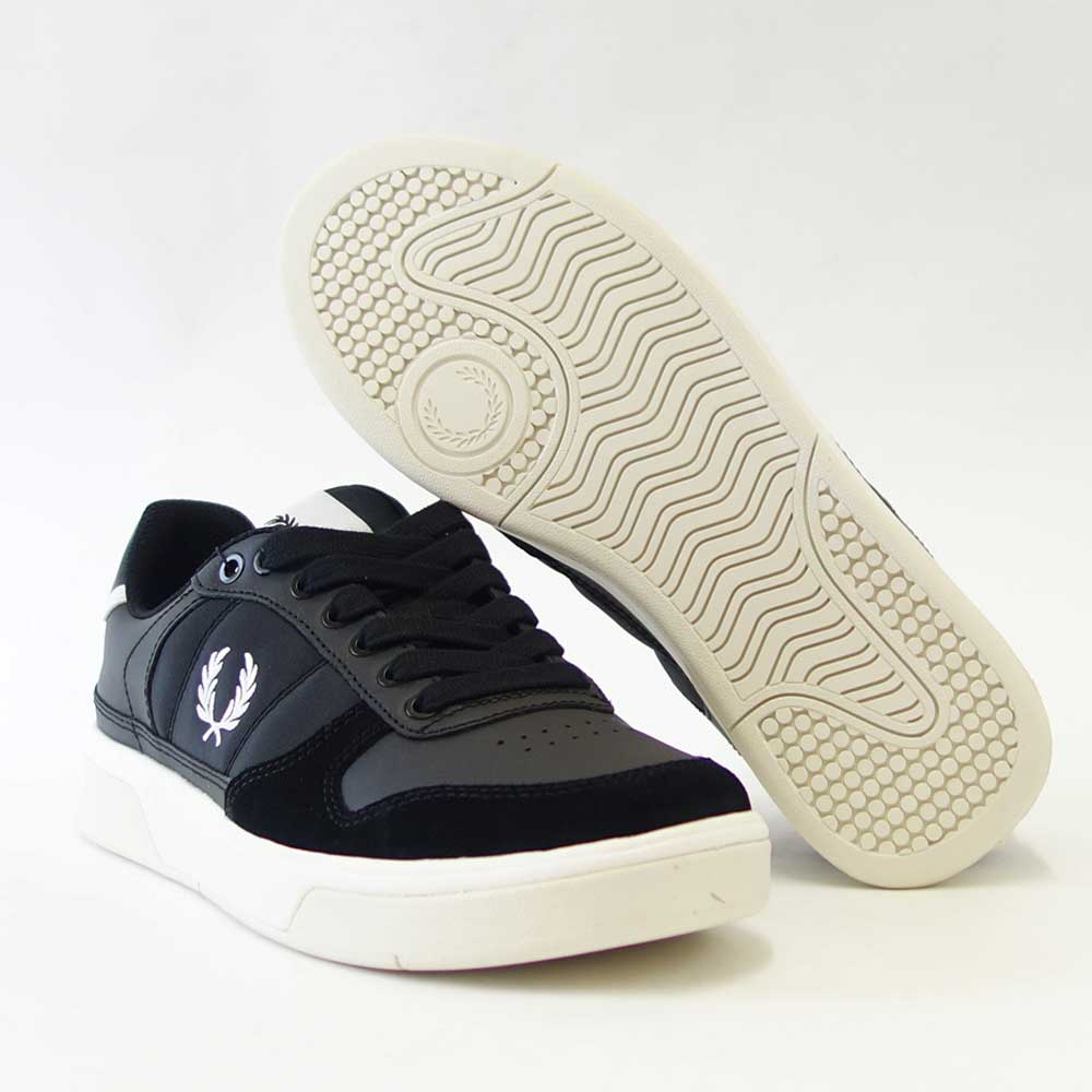 【SALE 40%OFF】 フレッドペリー FRED PERRY  B7123 102（ユニセックス）B300 B300 Leather/Poly カラー：BLACK / WHITE  テニスシューズ  レザースニーカー「靴」