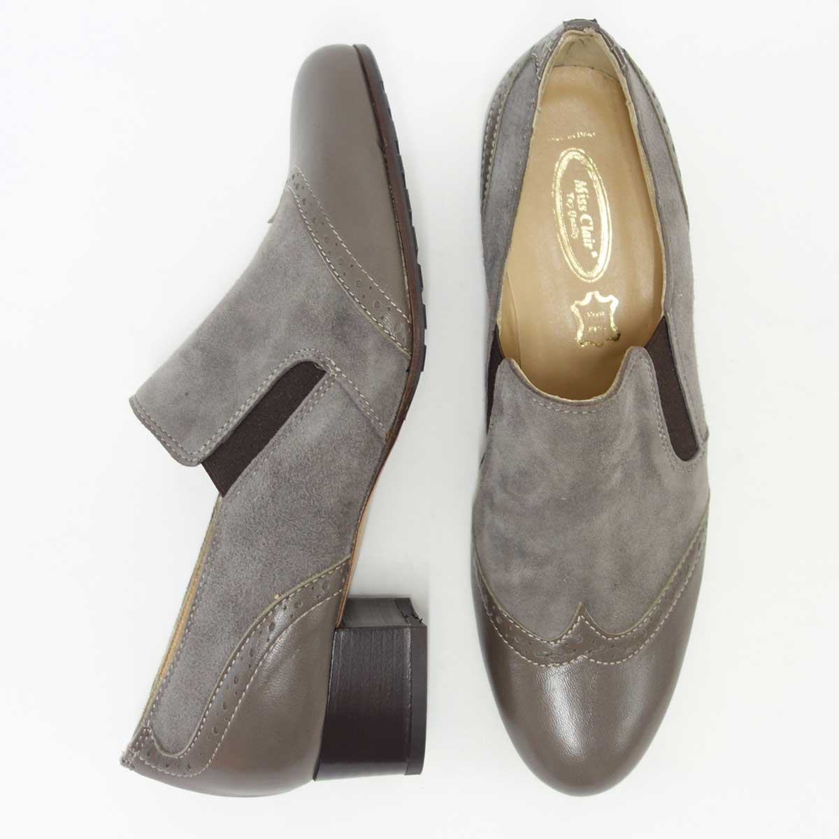 MissClair ミスクレア 7153 グレー（イタリア製）  スムーズに足に馴染むドレスコンフォートシューズ 「靴」