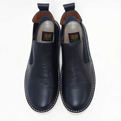 ジェイエスハートレーベルJSHeartlavel25-7308Jブラック（レディース）日本製4E甲深ウェッジ本革レザーサイドゴアスリッポン軽量コンフォートクッションソール「靴」