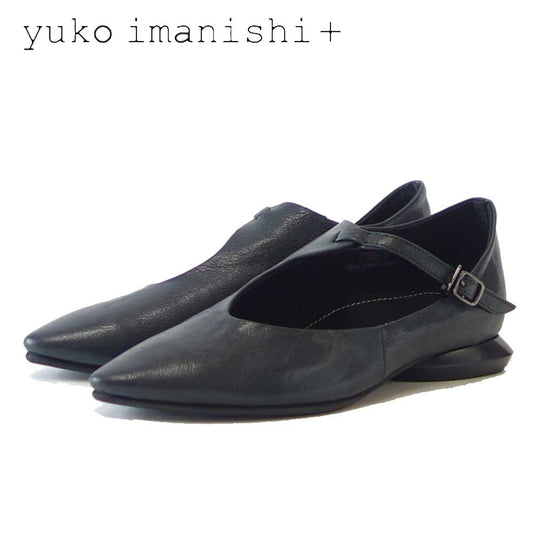 yuko imanishi ＋ ユーコ イマニシ＋ 731096 グリーン ポインテッドトゥのカッターシューズ 甲ストラップ フラット パンプス「靴」