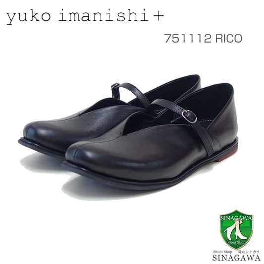 ユーコイマニシyukoimanishi+751112RICOブラック上質レザー甲ストラップカッターシューズ「靴」