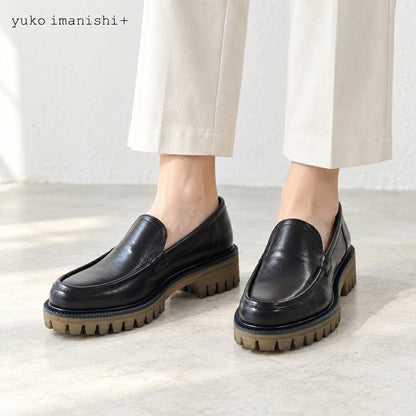 ユーコイマニシyukoimanishi+761015KOMACHIブラック4cmヒールローファースリッポンシューズ「靴」