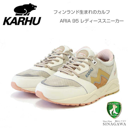 カルフ KARHU 803103 ARIA 95（アリア） カラー：Lily White / Curry （ユニセックス）  レザースニーカー レディース ウォーキング 「靴」