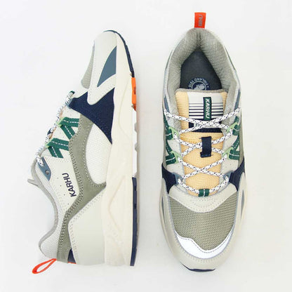 【SALE 20%OFF】 カルフ KARHU 804140 FUSION 2.0（フュージョン） カラー：Lily White / Foliage Green （ユニセックス）  レザースニーカー レディース ウォーキング 「靴」