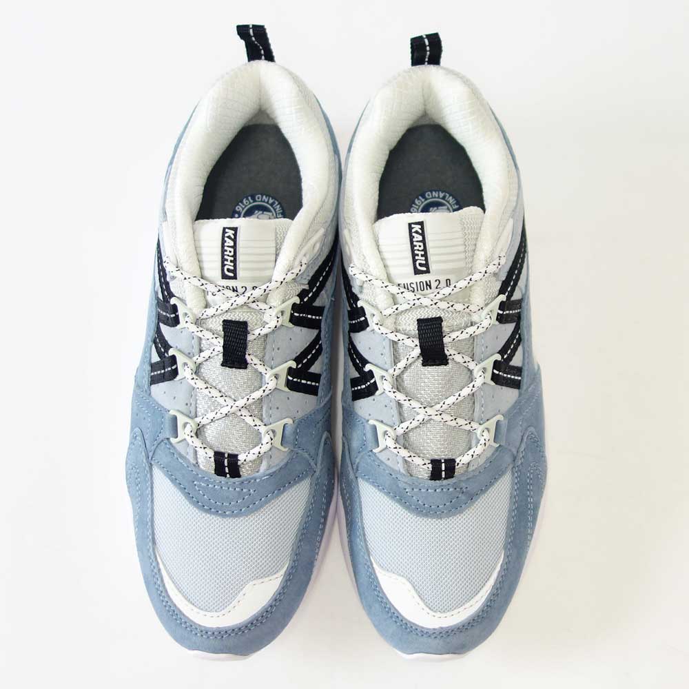 【SALE 20%OFF】 カルフ KARHU 804148 FUSION 2.0（フュージョン） カラー：Ashley Blue / Jet Black （ユニセックス）  レザースニーカー レディース ウォーキング 「靴」