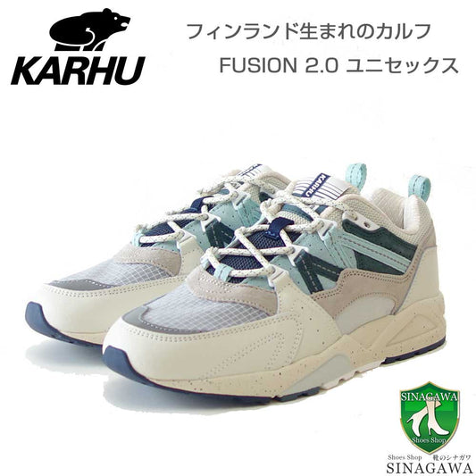 カルフKARHU804167FUSION2.0（フュージョン）カラー：リリーホワイト/SURFSPRAY（ユニセックス）レザースニーカーレディースウォーキング「靴」