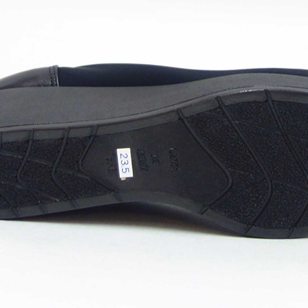 フィズリーンFIZZREEN804ブラック（レディース）ウェッジヒールストレッチ甲深パンプスEEE（日本製）撥水「靴」