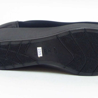 フィズリーンFIZZREEN804ブラック（レディース）ウェッジヒールストレッチ甲深パンプスEEE（日本製）撥水「靴」