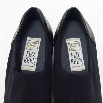 フィズリーンFIZZREEN804ブラック（レディース）ウェッジヒールストレッチ甲深パンプスEEE（日本製）撥水「靴」