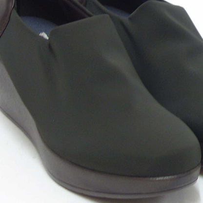 フィズリーンFIZZREEN804ダークブラウン（レディース）ウェッジヒールストレッチ甲深パンプスEEE（日本製）撥水「靴」